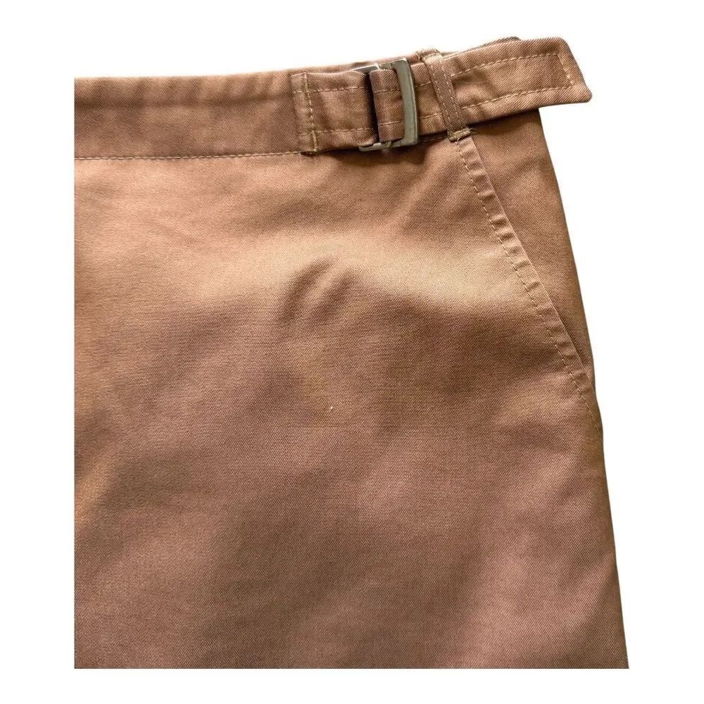 BCBGMaxAzria Camel Minimalist Belted Waist Wrap Knee Length Skirt Solid Womens 6 - Picture 5 of 11